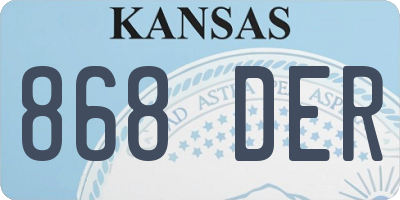 KS license plate 868DER