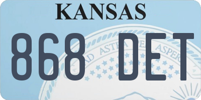 KS license plate 868DET