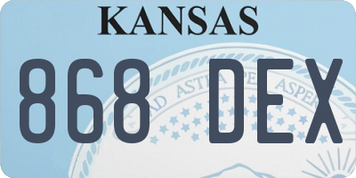 KS license plate 868DEX