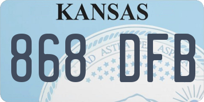 KS license plate 868DFB