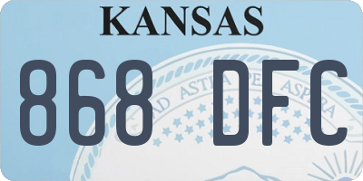 KS license plate 868DFC