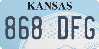 KS license plate 868DFG