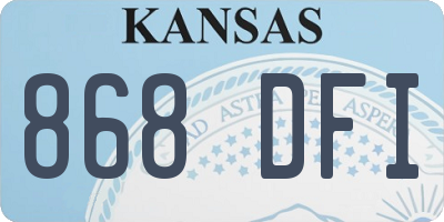 KS license plate 868DFI
