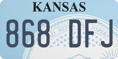 KS license plate 868DFJ