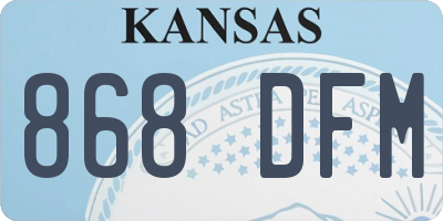 KS license plate 868DFM