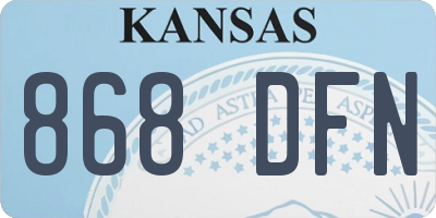 KS license plate 868DFN
