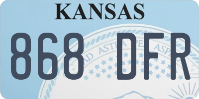 KS license plate 868DFR