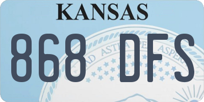 KS license plate 868DFS