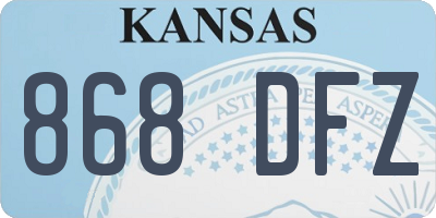 KS license plate 868DFZ