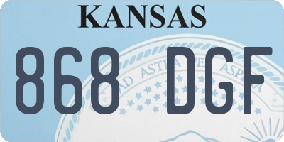 KS license plate 868DGF