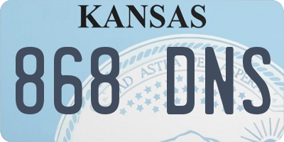 KS license plate 868DNS