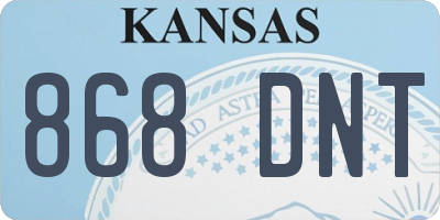 KS license plate 868DNT