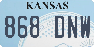 KS license plate 868DNW