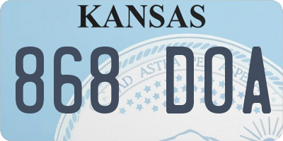 KS license plate 868DOA