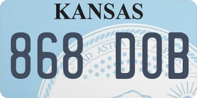 KS license plate 868DOB