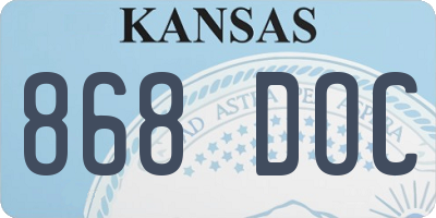 KS license plate 868DOC
