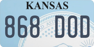 KS license plate 868DOD