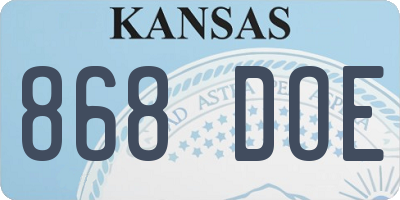 KS license plate 868DOE