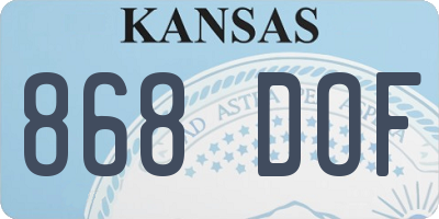 KS license plate 868DOF