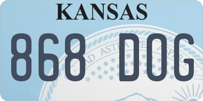 KS license plate 868DOG
