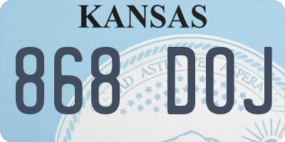 KS license plate 868DOJ