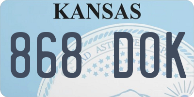 KS license plate 868DOK