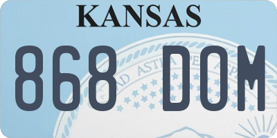 KS license plate 868DOM