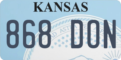 KS license plate 868DON