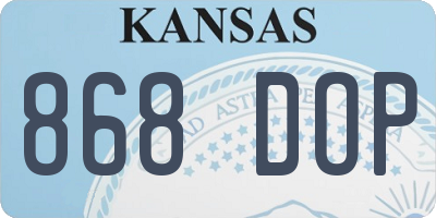 KS license plate 868DOP