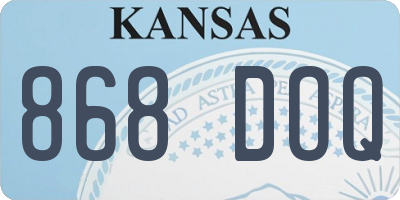 KS license plate 868DOQ
