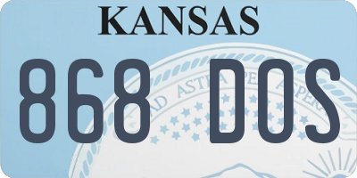 KS license plate 868DOS