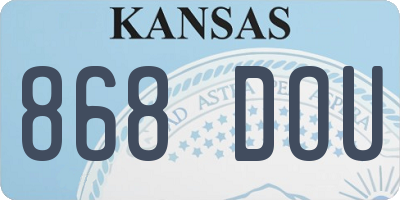 KS license plate 868DOU
