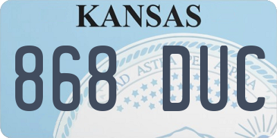 KS license plate 868DUC