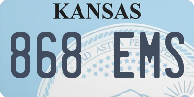 KS license plate 868EMS