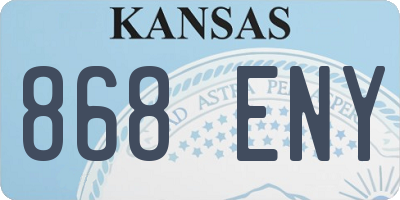 KS license plate 868ENY