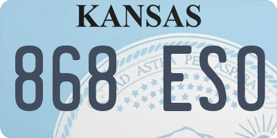 KS license plate 868ESO