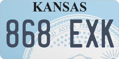 KS license plate 868EXK