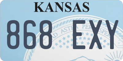 KS license plate 868EXY