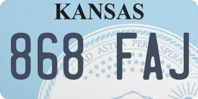 KS license plate 868FAJ