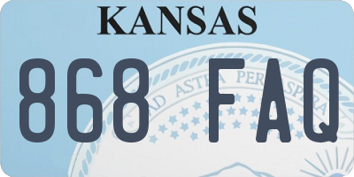 KS license plate 868FAQ