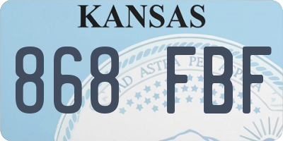 KS license plate 868FBF