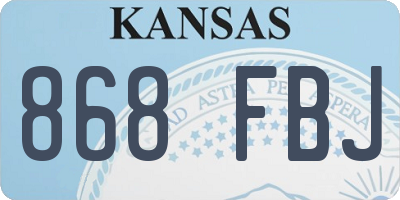 KS license plate 868FBJ