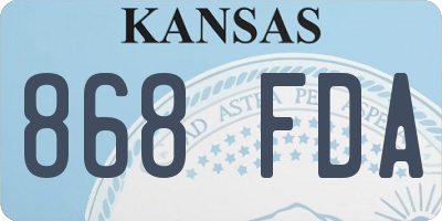 KS license plate 868FDA