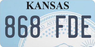 KS license plate 868FDE