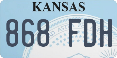 KS license plate 868FDH