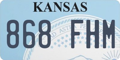 KS license plate 868FHM