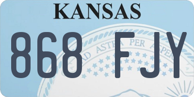 KS license plate 868FJY
