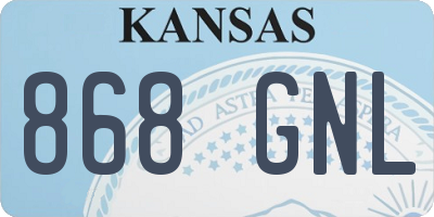 KS license plate 868GNL
