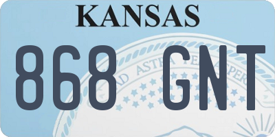 KS license plate 868GNT