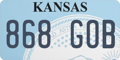 KS license plate 868GOB